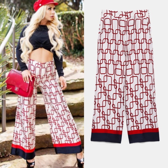 Zara Knot Print Pants #cybersale - Picture 1 of 4